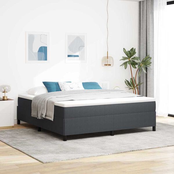 vidaXL Box Spring Bed Dark Grey 70.87 x 78.74 in Velvet