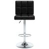 vidaXL Bar Stool Set of 2 Black Faux leather Height-Adjustable