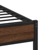 vidaXL Bed Frame Brown oak Steel Twin Bed Frame Rectangular Modern