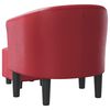 vidaXL Tub Chair with Footstool Wine Red Faux Leather