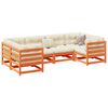 vidaXL Garden Sofa Set Wax Brown Solid Pine Wood 6 Piece Modular