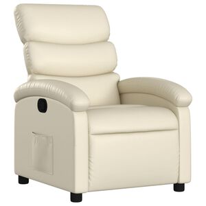 vidaXL Recliner Chair Cream Faux leather, metal, plywood Standard