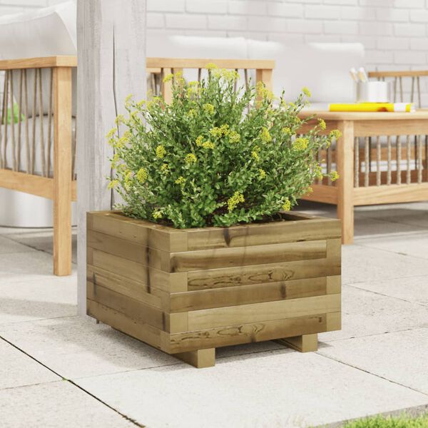 vidaXL Garden Planter Brown Treated Pinewood Medium Durable