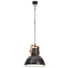 vidaXL Hanging Lamp Black and brown Iron and solid mango wood Medium