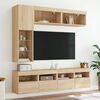 vidaXL 7 Piece TV Wall Stand Set with LED Lights Sonoma Oak