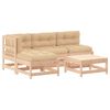 vidaXL Garden Lounge Set Beige, Natural Wood