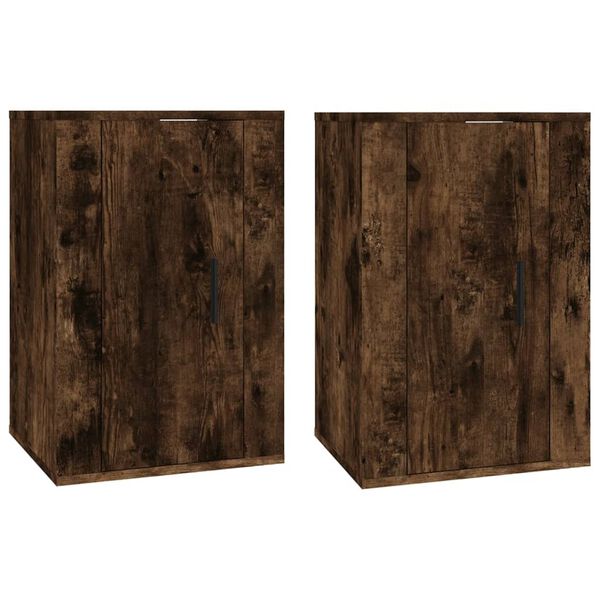 vidaXL 2 Piece Wall-mounted TV Cabinet Set Smoked Oak 15.7x13.6x23.6"