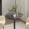 vidaXL Table Top Black Marble &Oslash;19.7x1.0 in Durable Table Top Round