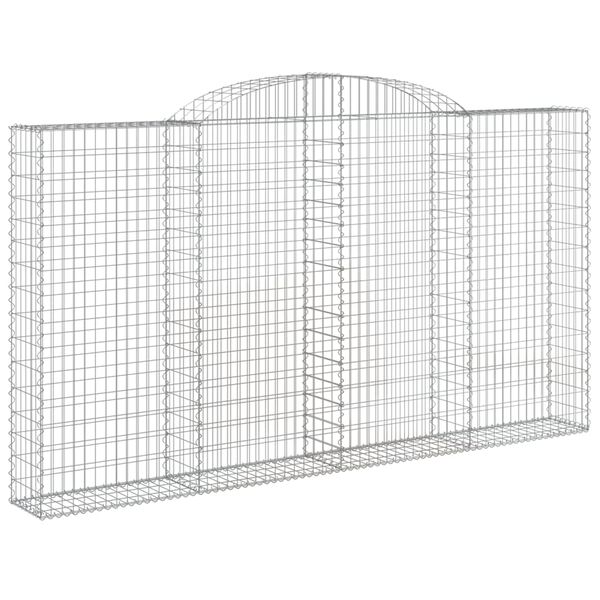 vidaXL Arched Gabion Baskets 9 pcs 118.1x11.8x160/180" Galvanised Iron