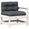 vidaXL 7 Piece Patio Lounge Set with Cushions White Solid Wood Pine