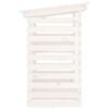 vidaXL Firewood Rack White 42.5"x28.7"x42.5" Solid Wood Pine