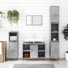 vidaXL Bathroom Cabinet Concrete Grey Engineered Wood, Iron Tall