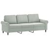 vidaXL 3-seater Sofa Light grey Velvet (100% polyester), metal, textilene