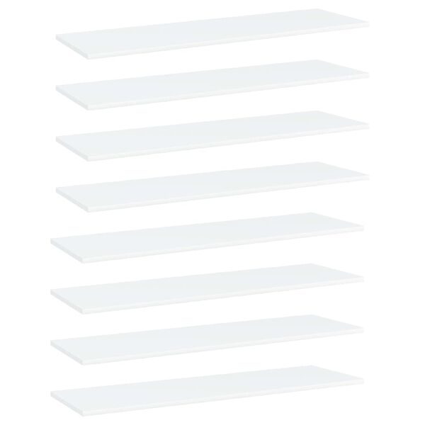 vidaXL Shelf Set of 8 White Engineered wood 39.4x11.8x0.6 in