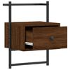 vidaXL Bedside Cabinet Set of 2 Brown oak Engineered wood, metal Compact