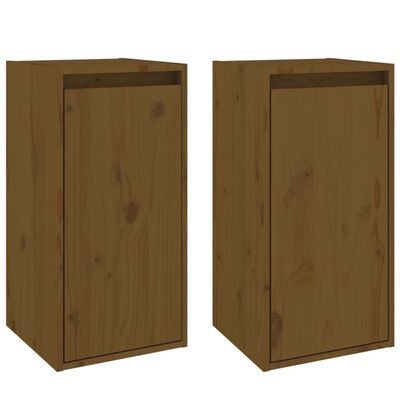 vidaXL Wall Cabinets 2 pcs Honey Brown 11.8"x11.8"x23.6" Solid Wood Pine