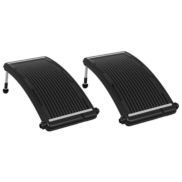 vidaXL Solar Pool Heating Panel Set of 2 Black HDPE, PC, Aluminum Medium