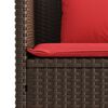 vidaXL Garden Bench Brown PE rattan, powder-coated steel Compact
