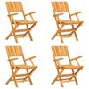 vidaXL Garden Dining Set Teak Solid teak wood 5 Piece Set Foldable