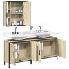 vidaXL 3 Piece Bathroom Cabinet Set Sonoma Oak Engineered Wood