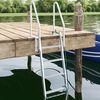 vidaXL 4-Step Dock Ladder Silver 22.83 x 30.31 x 65.35 in Aluminium