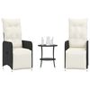 vidaXL Reclining Garden Chair Set of 2 Black