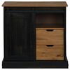 vidaXL Sideboard Black Solid pine wood, metal Medium Sideboard