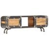 vidaXL TV Cabinet Natural Mango Wood Solid Mango Wood, Cast Iron Medium