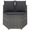 vidaXL 7 Piece Patio Sofa Set with Cushions Poly Rattan Gray
