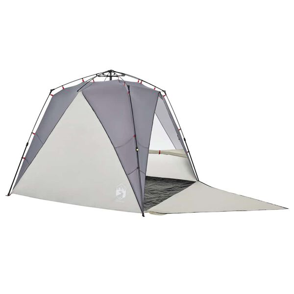 vidaXL Beach Tent 4-Person Gray Quick Release Waterproof