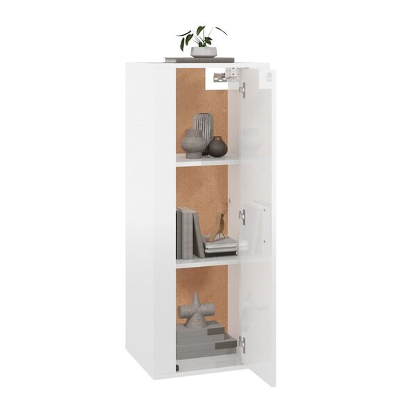 vidaXL Wall Mounted TV Cabinet High gloss white Engineered wood Medium