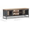 vidaXL TV Cabinet Grey Solid acacia wood, glass, steel Medium TV Cabinet