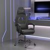 vidaXL Gaming Chair with Footrest Black Faux Leather