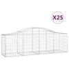 vidaXL Gabion Basket Set of 25 Silver Galvanized iron Large