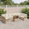 vidaXL Garden Sofa Set with Cushion 11 pcs Beige and Cream Poly Rattan