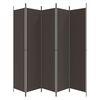 vidaXL 5-Panel Room Divider Brown 98.4"x86.6" Fabric