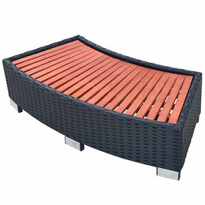 vidaXL Spa Step Black PE rattan Large Durable Spa Step Rectangular