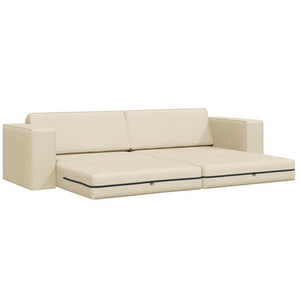 vidaXL Sofa Bed Cream 96.46 x 30.71 x 30.31 in Fabric