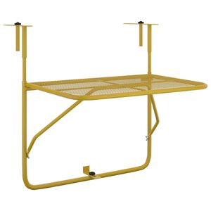 vidaXL Balcony Table Gold Steel with e-coating finish Compact Foldable
