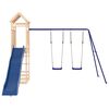 vidaXL Outdoor Playset Natural Pine, Blue Solid Pine, Polypropylene Large
