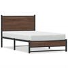 vidaXL Bed Frame Brown oak Steel, engineered wood Single Modern