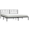vidaXL Metal Bed Frame without Mattress with Headboard Black 78.7"x78.7"