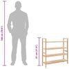 vidaXL Shoe Rack Brown Solid walnut wood Medium Shoe Rack Rectangular