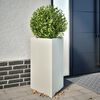 vidaXL Garden Planter White Steel Medium Garden Planter Triangular