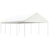 vidaXL Gazebo With Roof White Polyethylene, galvanized steel Large