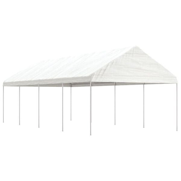 vidaXL Gazebo With Roof White Polyethylene, galvanized steel Large