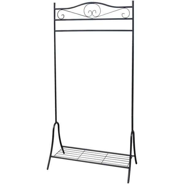 vidaXL Clothing Rack Black Steel 68.5 in height, 35.4 in length