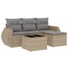 vidaXL Garden Sofa Set Beige PE rattan 5 Piece Set Adjustable Feet