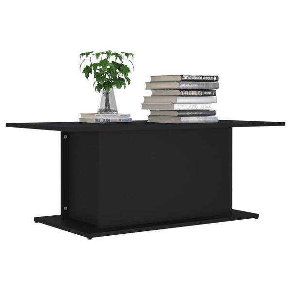 vidaXL Coffee Table Black Engineered wood 40.2 x 21.9 x 15.7 in Durable