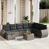 vidaXL Garden Sofa Set Grey PE rattan 9 Piece Modular Garden Sofa Set
